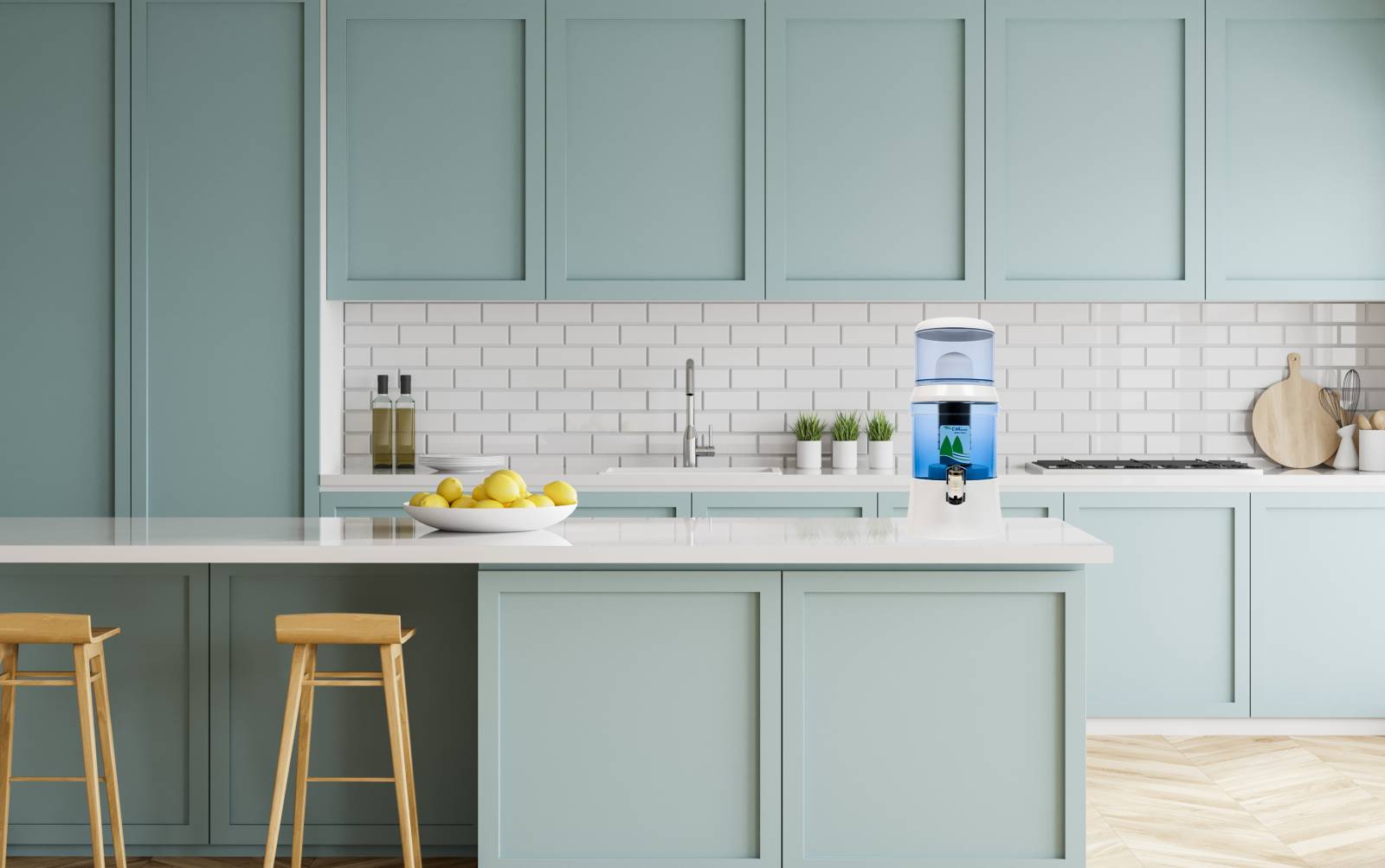 Fontaine EVA en verre 7 litres blanche avec système magnétique