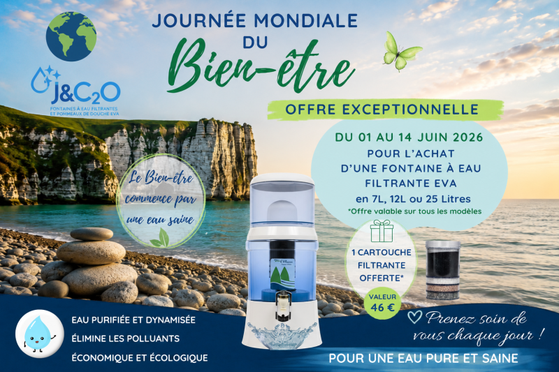 Journée Mondiale du Bien-être : offrez-vous une eau plus saine avec les fontaines à eau filtrantes EVA